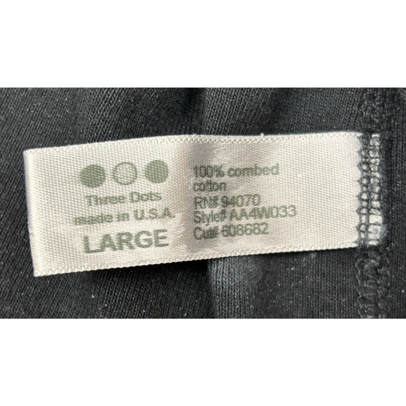 Three Dots Essential Heritage Knit British T-Shirt Size L Black 3/4 Sleeve - Picture 12 of 13